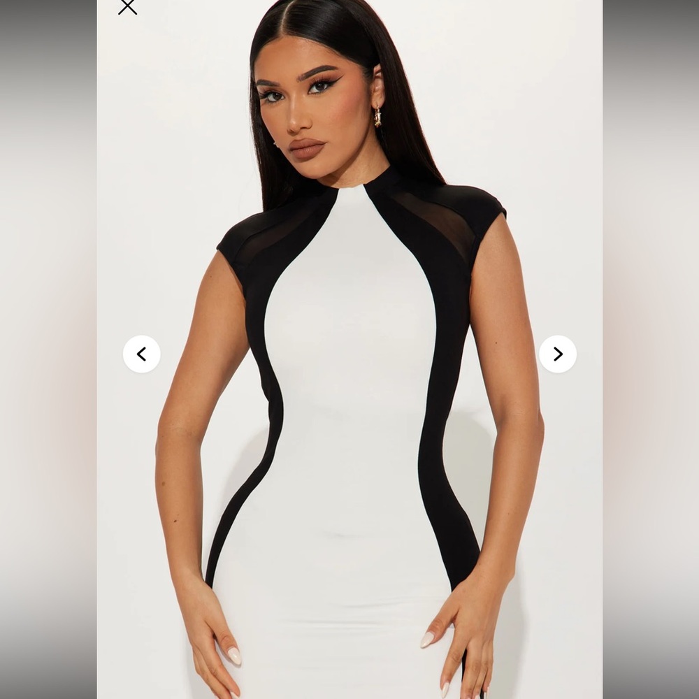 Black Tie Affair Maxi Dress - Black/White - Picture 2 of 7